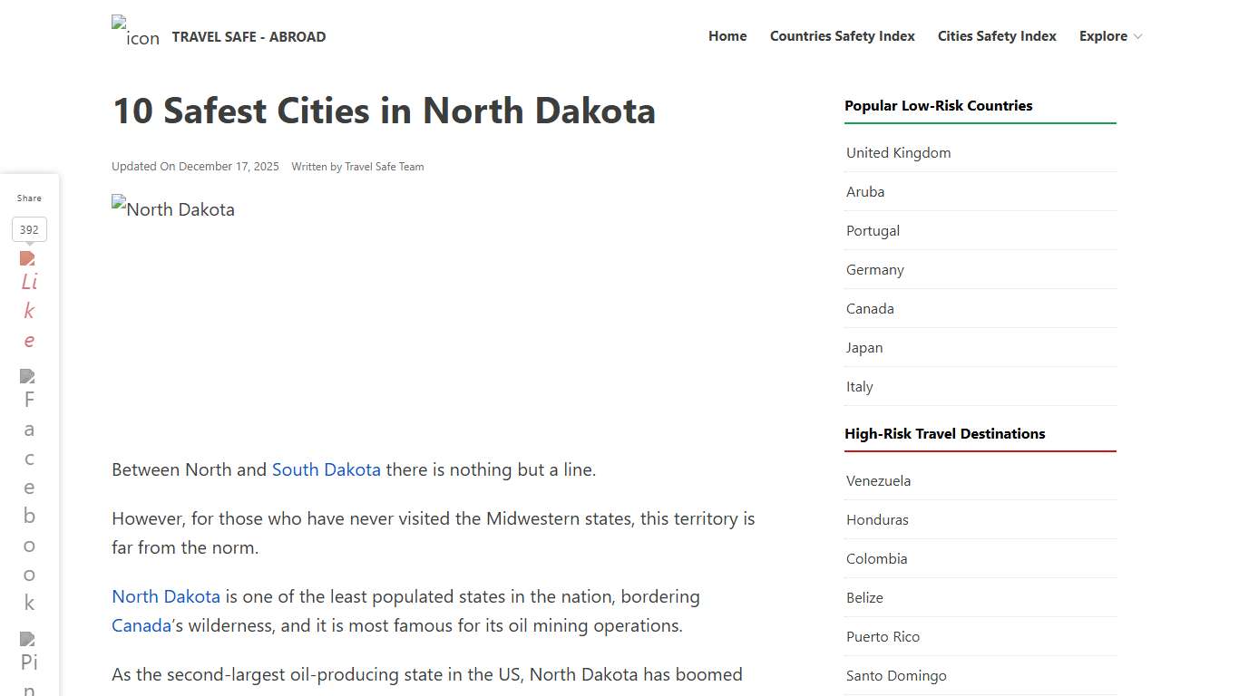 10 Safest Cities in North Dakota (2026 Updated)
